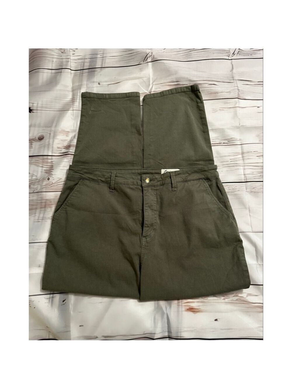 Cosmic Blue Love Olive Green Ankle Cropped Pants Size 33